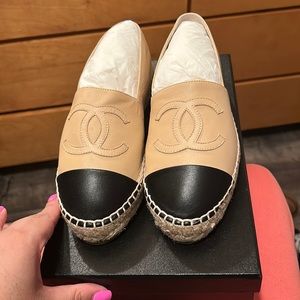 100 % Authentic Chanel Beige Espadrille shoe